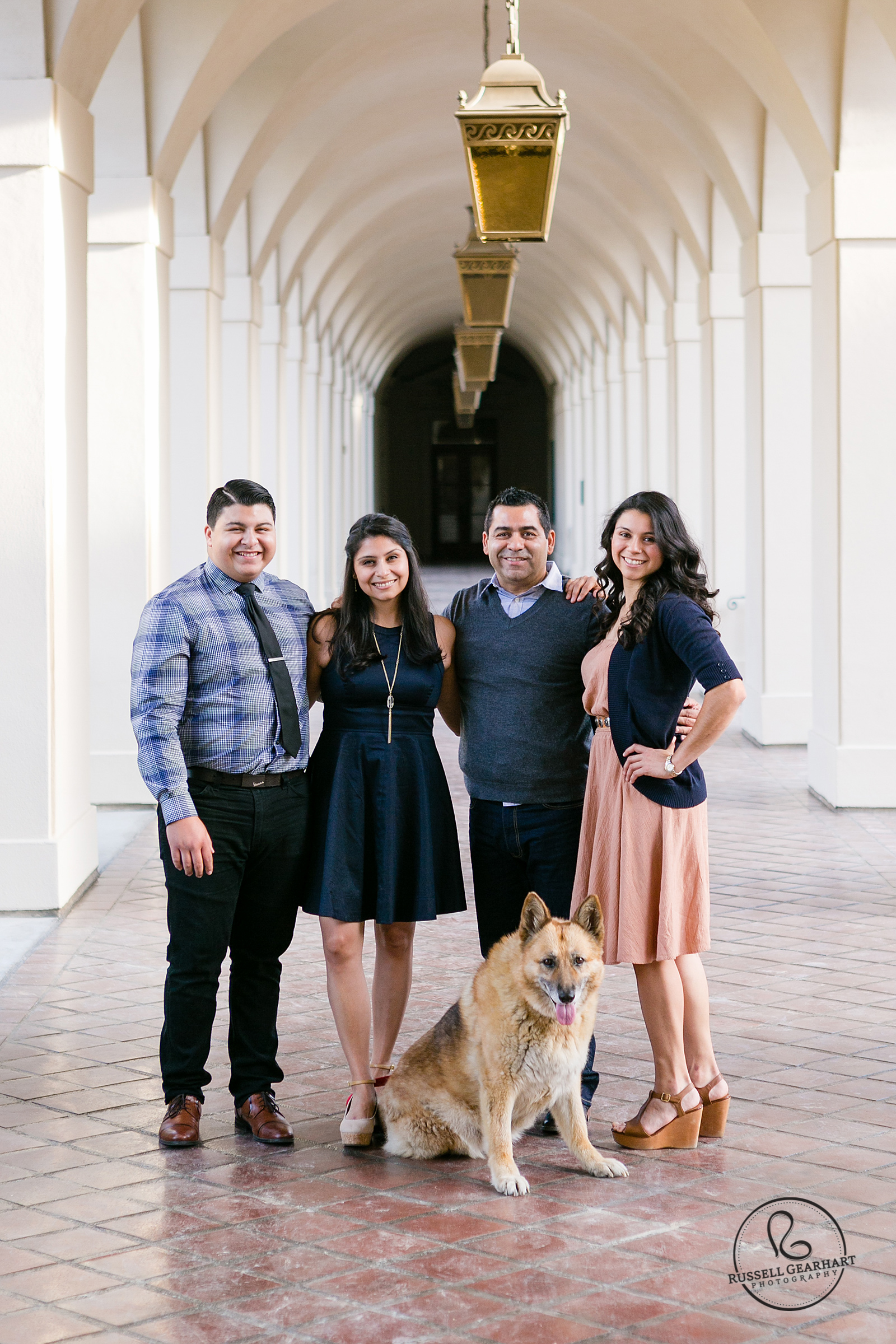 Family Portrait with Dog - Pasadena City Hall Family Portraits – Russell Gearhart Photography – www.gearhartphoto.com