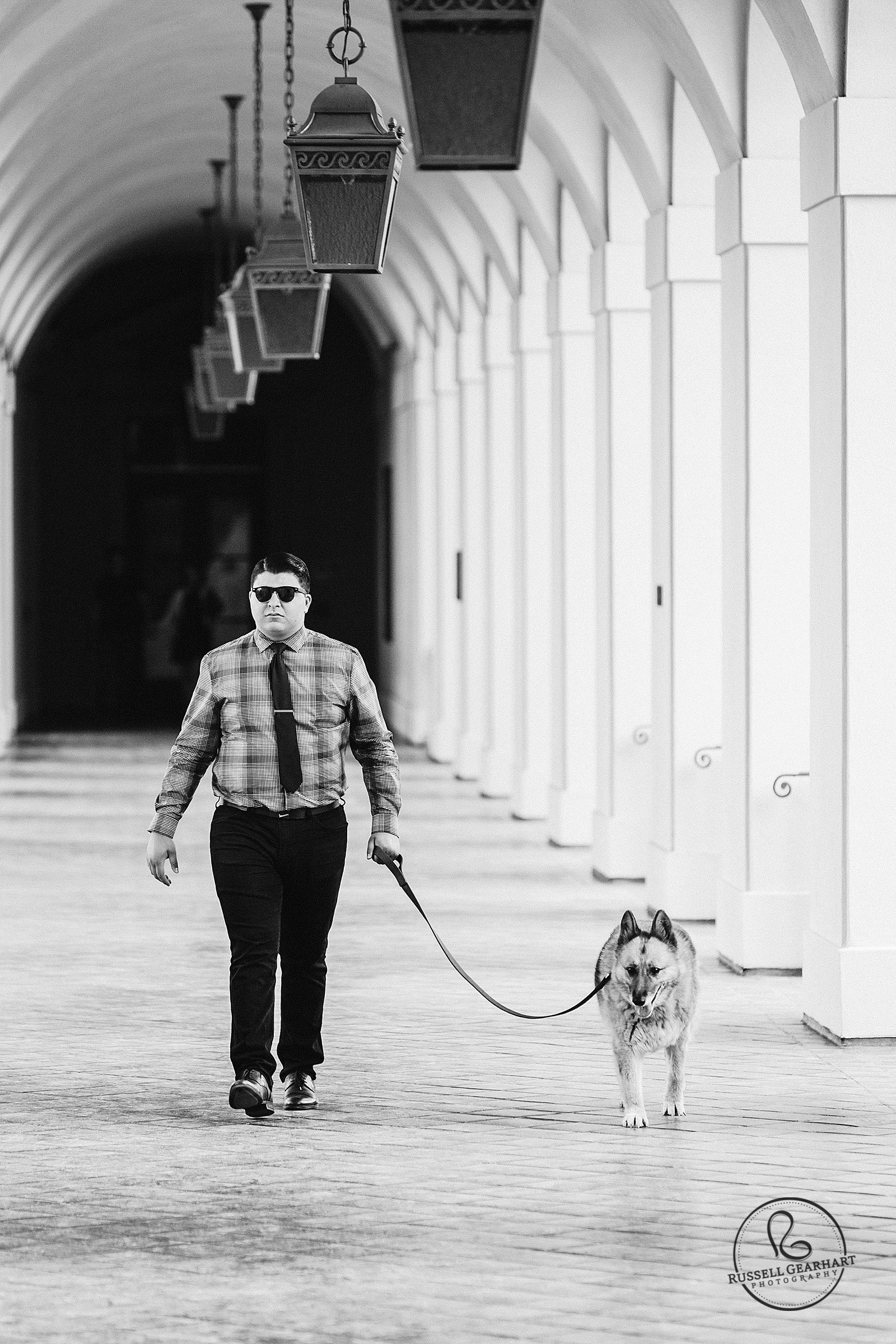 Walking the Dog - Old Town Pasadena Family Portraits – Russell Gearhart Photography – www.gearhartphoto.com