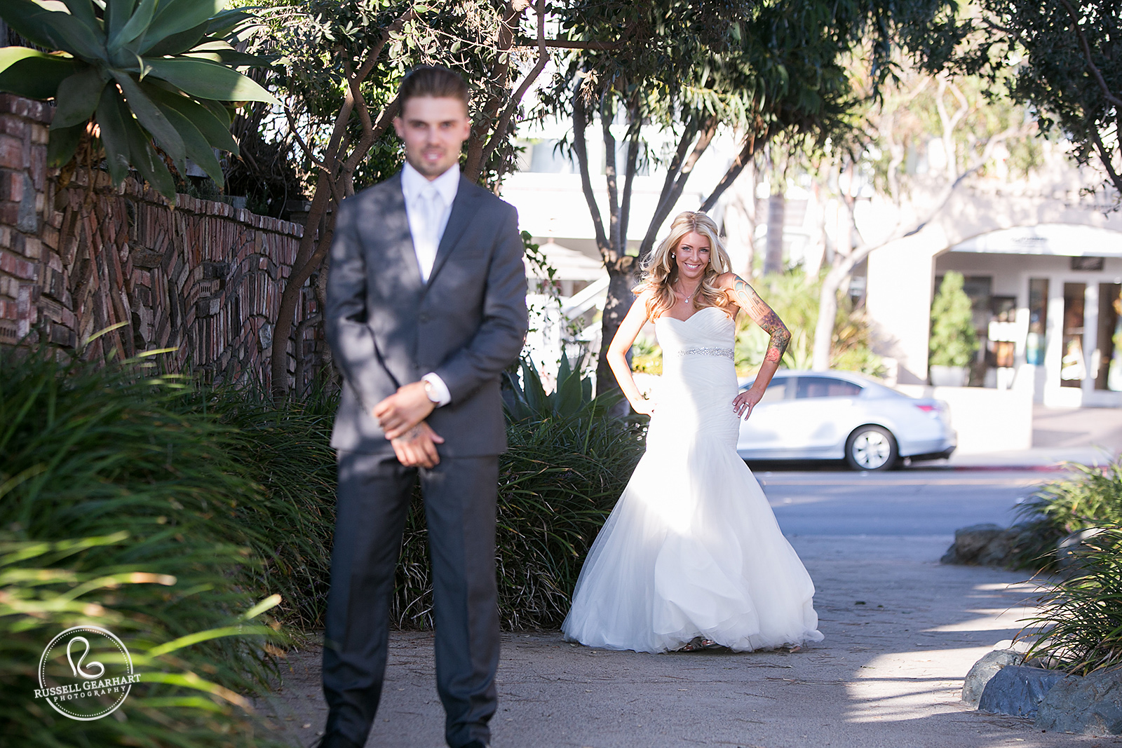 First Look – Eclectic Southern California Wedding – Russell Gearhart Photography – www.gearhartphoto.com