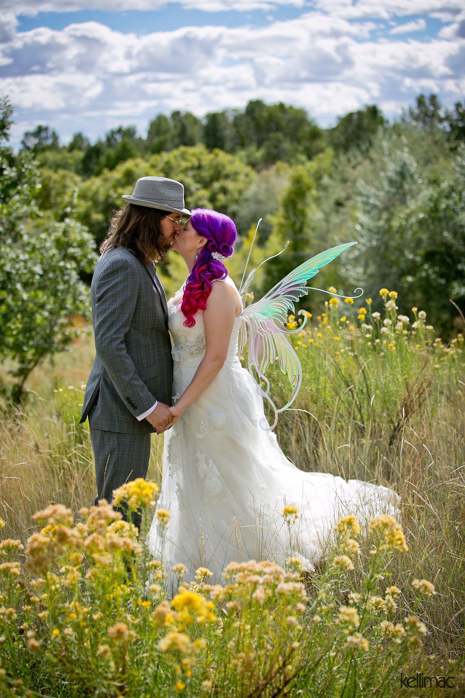 Fairy Wedding - Fairy Bride and Groom - Clear Creek Family Ranch Wedding Southern Utah - Photos by Kelli Maguire - www.kellimac.com