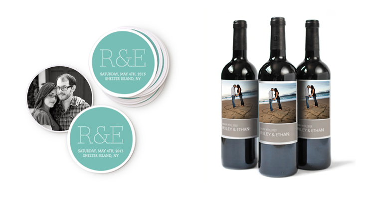 Engagement Photo Decoration Ideas: Coasters and Wine Bottle Labels - Russell Gearhart Photogrpahy - www.gearhartphoto.com