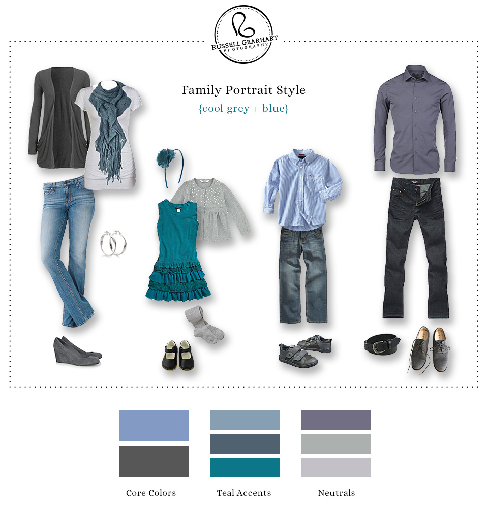 Family Portrait Style: Cool Grays - Russell Gearhart Photography - www.gearhartphoto.com