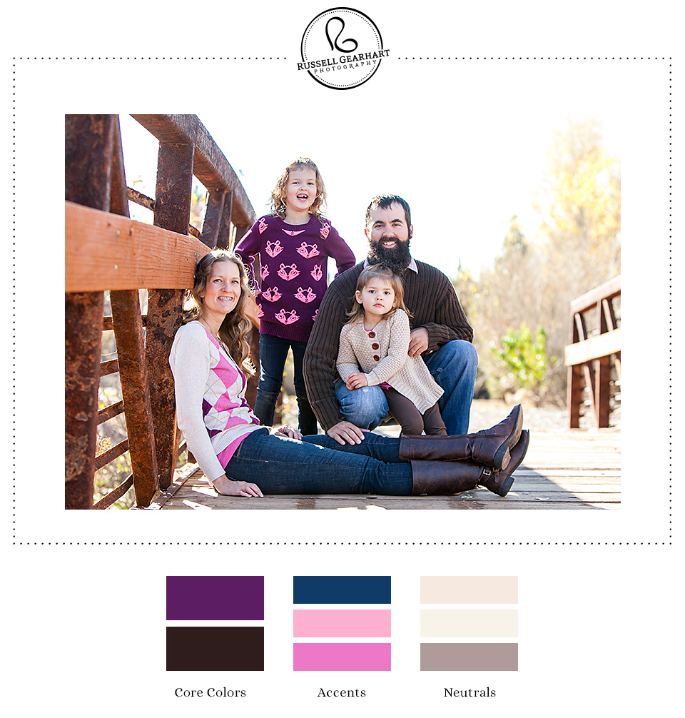 Family Portrait Style: Pink, Purple, and Brown - Russell Gearhart Photography - www.gearhartphoto.com