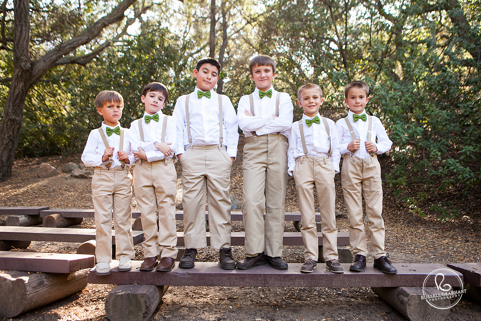 Kid Groomsmen with Green Bowties – Oak Canyon Wedding  – Russell Gearhart Photography – www.gearhartphoto.com  