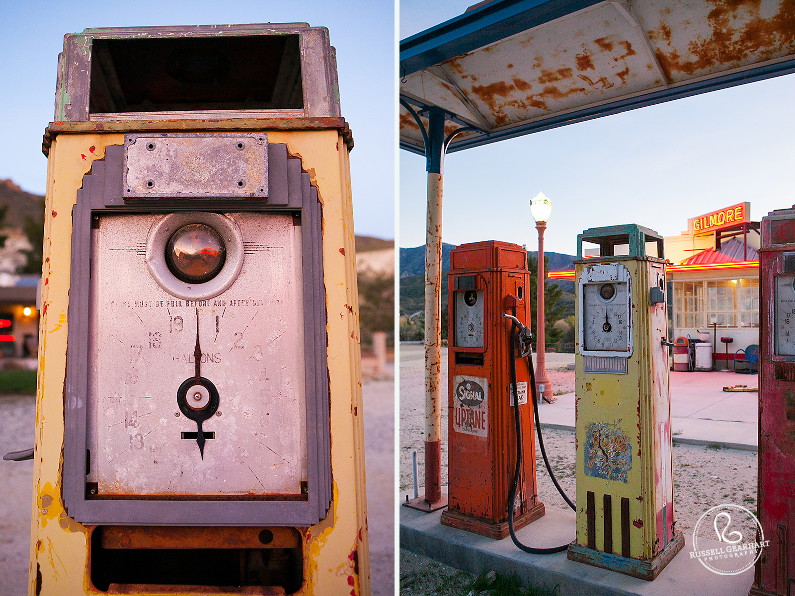 Vintage Gas Station Pump – Southern California Rustic Engagement Location: Middleton Ranch – Russell Gearhart Photography – www.gearhartphoto.com