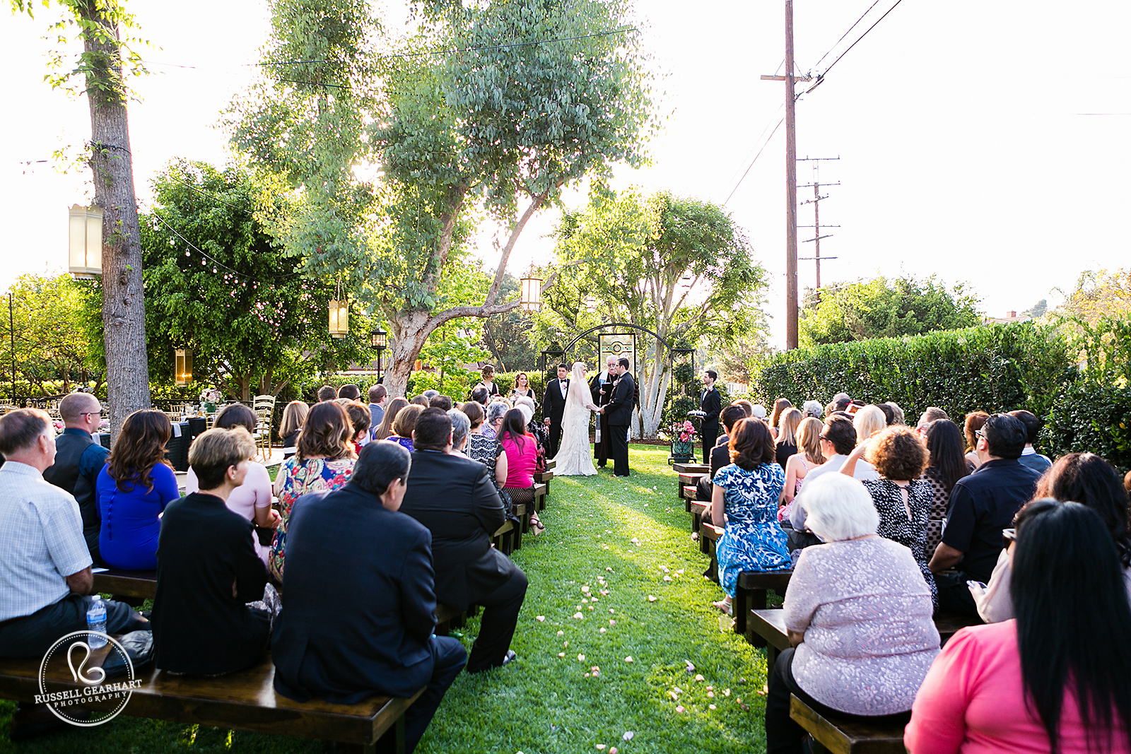 Backyard Wedding Ceremony - Whittier Backyard Wedding – Russell Gearhart Photography – www.gearhartphoto.com