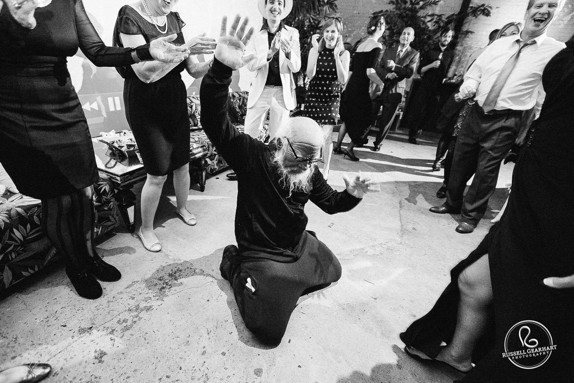 Old Man Dancing at Reception – Millwick Wedding in Downton Los Angeles – www.gearhartphoto.com – Russell Gearhart Photography
